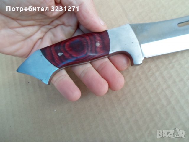 Голям ловджииски нож с калъф-красавец, снимка 10 - Ножове - 34836412