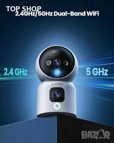 Нова смарт 2K WiFi камера 360° с двойни обективи и нощно виждане, снимка 7 - IP камери - 49341166