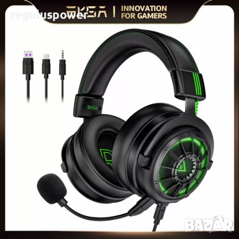 Геймърски слушалки 7.1 съраунд EKSA E5000 Pro Star Engine, Plug & Play, ENC микрофон , снимка 4 - Слушалки и портативни колонки - 39157470
