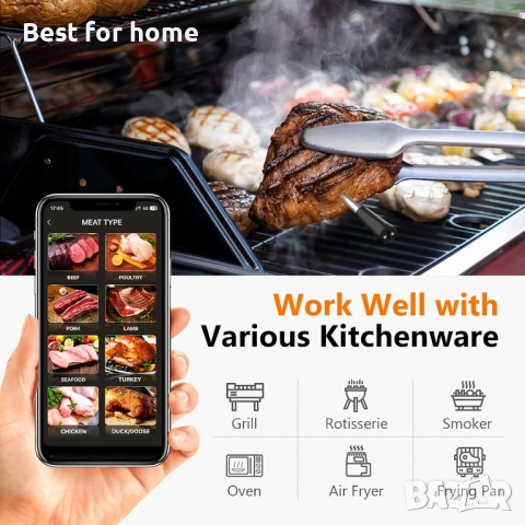 Безжичен термометър за месо , снимка 5 - Други стоки за дома - 51595335