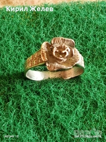 Винтидж сребърен пръстен флорален мотив стил и елегантност великолепна изработка 27514