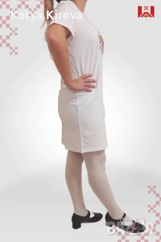 Дамска памучна рокля с фолклорни мотиви , снимка 2 - Рокли - 53046533