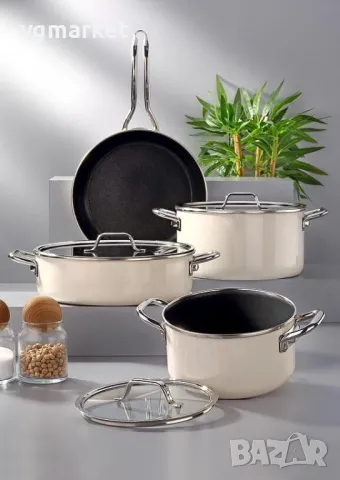 Комплект тенджери и тиган Bonera Academia Liliuyum Belly 7 части