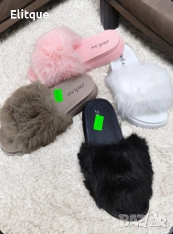 Модерен дизайн, уют и комфорт: Стилни дамски чехли с пух, снимка 6 - Чехли - 52871408