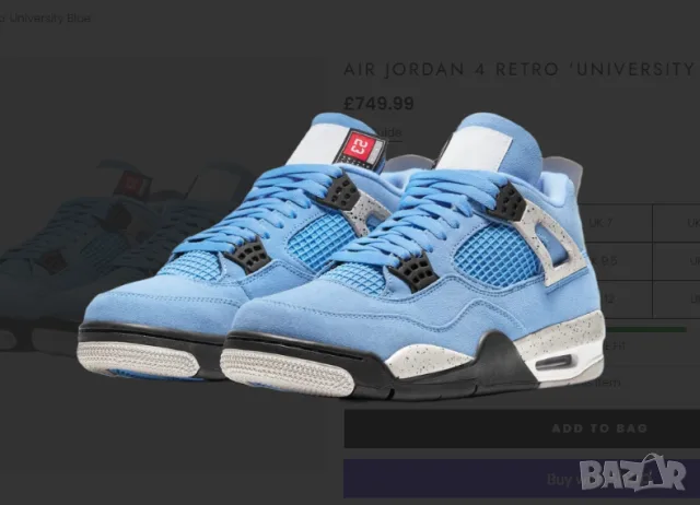 маратонки Air Jordan 4 Retro "University Blue номер 47,5