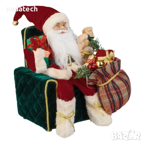 Коледа във фотьойл, с подаръци, звук и LED, 27x30x40 см