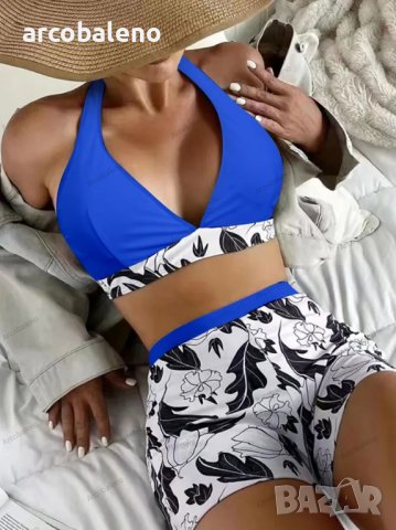 Дамски бански костюм къси панталони с висока талия, 5цвята , снимка 4 - Бански костюми - 40146918