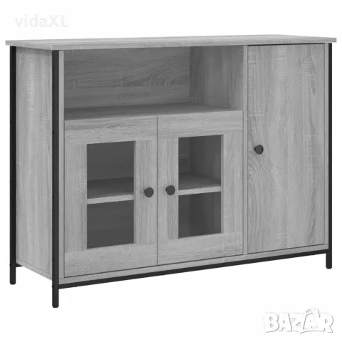 vidaXL Сайдборд, сив сонома, 100x35x75 см, инженерно дърво