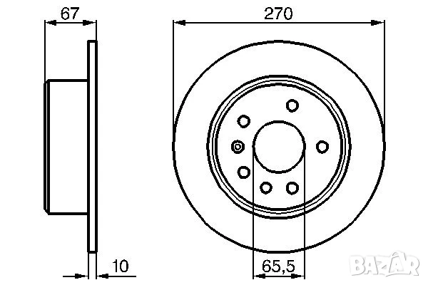 Диск спирачен заден дeсен/ляв за OPEL OMEGA A,SENATOR B 1.8-3.6 09.86-04.94г. № O1141P, снимка 3 - Части - 50710956