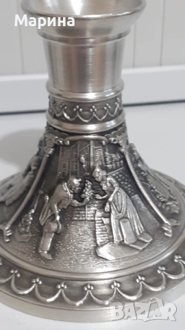 Немски свещник от калай Antik*Vintage #116, снимка 3 - Антикварни и старинни предмети - 53094148
