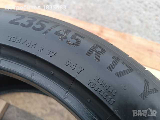 2бр. летни гуми 235/45/17 Continental, снимка 6 - Гуми и джанти - 52639504