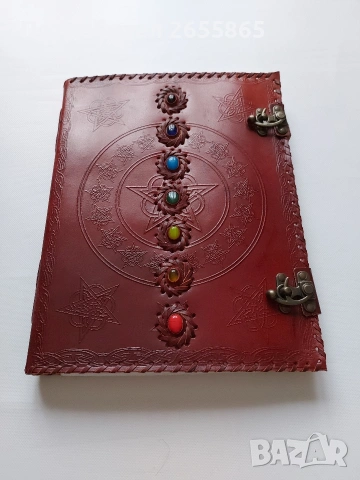 Кожен тефтер с инкрустация, снимка 8 - Други ценни предмети - 52679915