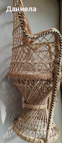 Фотьойл (стол) от ратан за кукли или декорация, снимка 4 - Столове - 51407069
