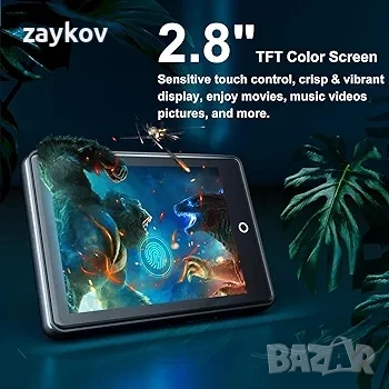 MUZXQII 64GB MP3 плейър Bluetooth 5.3, 2.8-инчов сензорен екран, преносим HiFi, снимка 4 - MP3 и MP4 плеъри - 51252737