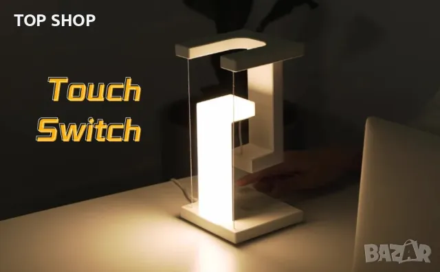 Смарт Настолна Левитираща LED лампа/Димируема/сензорно у-е/Безжично зареждане/2 USB порта, снимка 4 - Настолни лампи - 49308514