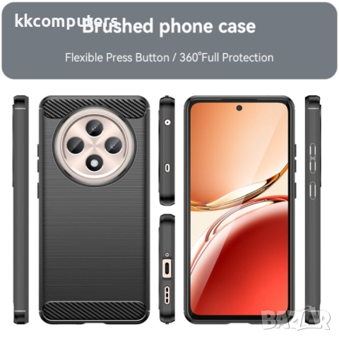OPPO Reno12 F /12 FS 5G Удароустойчив Carbon Fiber Калъф и Протектор, снимка 4 - Калъфи, кейсове - 52977024