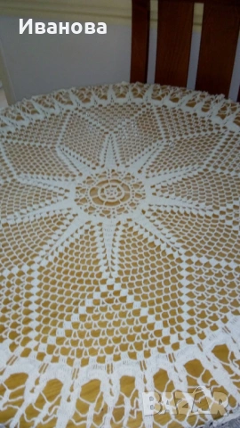 Покривка ръчно плетена на една кука, снимка 3 - Покривки за маси - 53806593