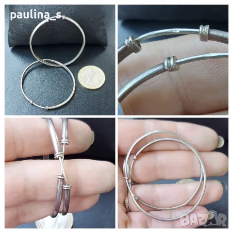 Три броя / Винтидж / Антика / стари сребърни халки , снимка 2 - Обеци - 45232988