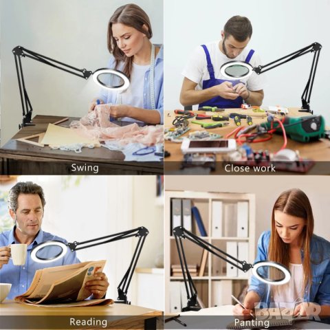 Козметична лампа лупа / Лампа за миглопластика и грим / LED Ринг Лампа, снимка 7 - Козметични уреди - 41645019