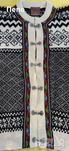 Vintage Christiania men knitted ski sweater size L – мъжка плетена жилетка в стил Hank Cardigan, снимка 3 - Пуловери - 44483021