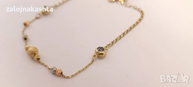 Нова-Златна гривна-2,60гр/14кр, снимка 3 - Гривни - 53190355