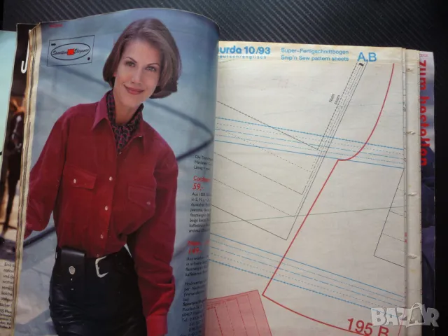 Burda 10/93 списание кройки модели мода дрехи рокли дамски пуловери палто, снимка 3 - Списания и комикси - 50376325