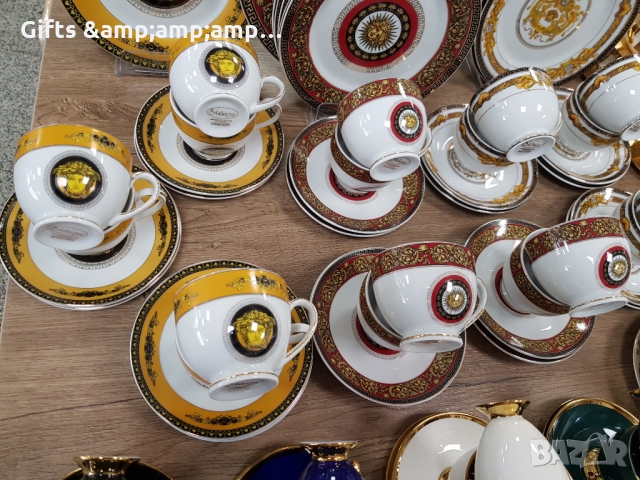 Порцеланов сервиз за кафе стил Версаче - три варианта, снимка 1 - Сервизи - 36083941