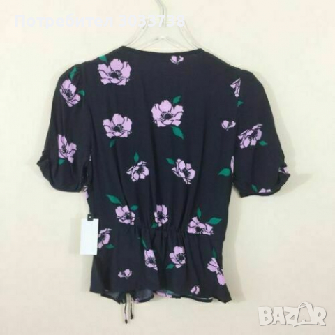 Нова ASTR the Label Блузка Топ на Цветя с Къс Ръкав Размер XS, снимка 3 - Корсети, бюстиета, топове - 36176856