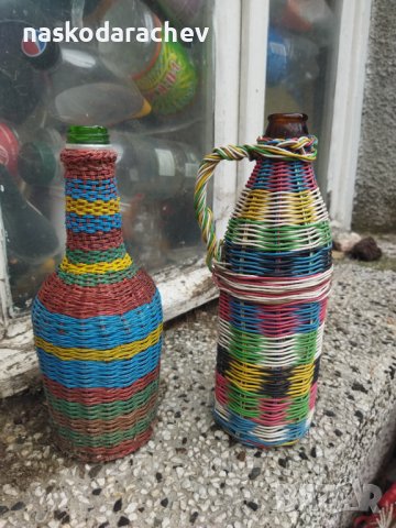 Плетени шишета за декорация на вашата градина , снимка 3 - Декорация за дома - 38750450