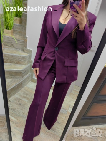 Лилав дамски костюм, снимка 8 - Костюми - 53082661
