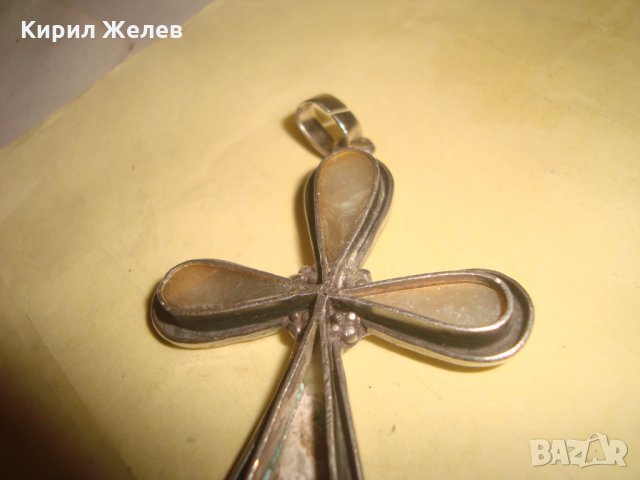 СТАРИНЕН СРЕБЪРЕН СЕДЕФЕН КРЪСТ ОКСИДИРАНО СРЕБРО МАЙСТОРСКА СТАРА РЪЧНА ИЗРАБОТКА 26047, снимка 16 - Антикварни и старинни предмети - 35950586