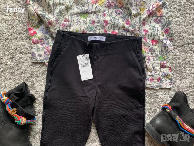 Черен клин Mango с кожени детайли, снимка 4 - Клинове - 33947119