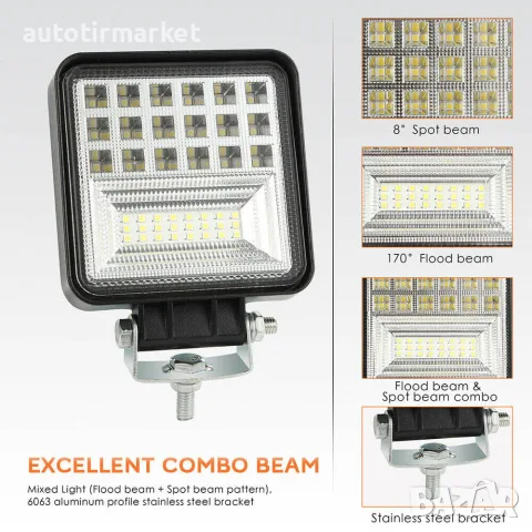 LED халоген 42 диода 126w – GUN1103, снимка 2 - Аксесоари и консумативи - 56052458