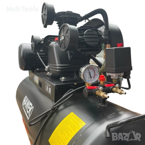 Компресор за въздух 100 литра HAWEK, снимка 5 - Компресори - 51233405