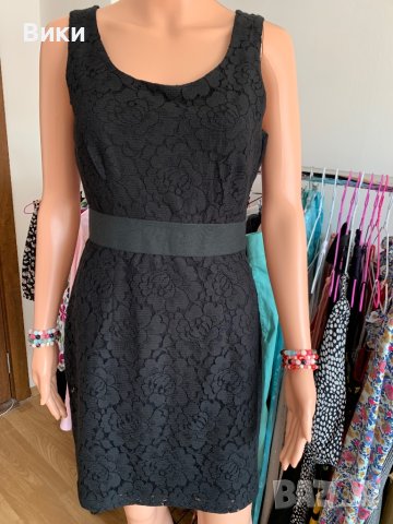 HM черна рокля от дантела размер S, снимка 3 - Рокли - 40819595