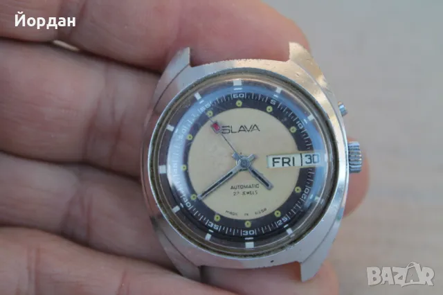 СССР часовник ''Слава'' автоматик  /27 камъка/, снимка 7 - Мъжки - 48942632