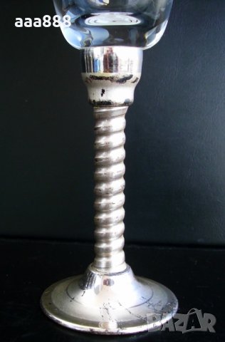 Сервиз чаши за шампанско кристал сребро Бохемия, снимка 7 - Чаши - 35814695