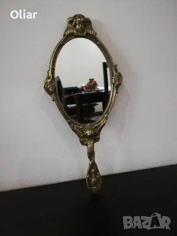 Прекрасно, винтидж, ръчно огледало. Бронз. , снимка 4 - Антикварни и старинни предмети - 49327096