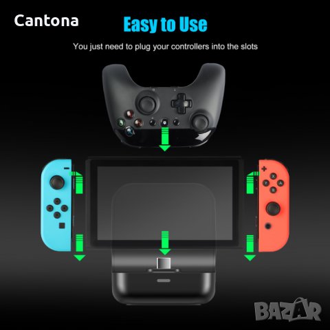 Докинг станция за Nintendo Switch, станция за зареждане 6 в 1 - Joy-Con, Switch и Pro контролери, снимка 4 - Аксесоари - 39342587