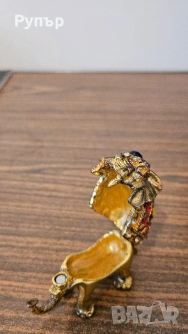 Бронзово слонче с емайли, снимка 5 - Декорация за дома - 53092601
