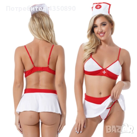 Еротично бельо секси костюм на медицинска сестра - Код: К1270, снимка 3 - Бельо - 52000361