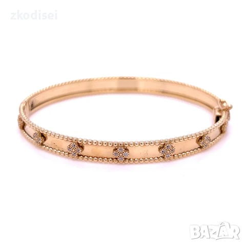 Златна дамска гривна Van Cleef & Arpels 11,03гр. 14кр. проба:585 модел:32268-6, снимка 2 - Гривни - 50938613