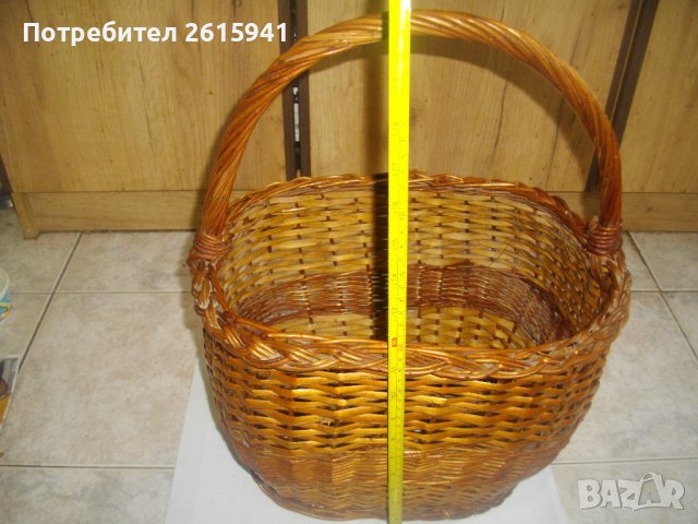 Стара Битова Кошница От Ракита-Голяма-Отлична-540х380х270мм-От Соца, снимка 9 - Саксии и кашпи - 39436658