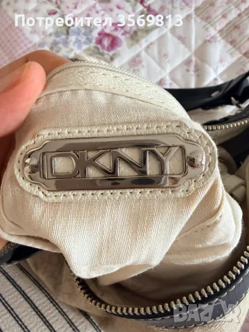 ОРИГИНАЛ DKNY, DONNA KARAN NEW YORK, УНИКАЛНА ГОЛЯМА МЕКА ЧАНТА, текстил и 100% естествена кожа