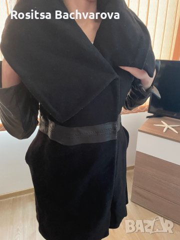 Черно палто Radeks, размер М, снимка 9 - Палта, манта - 38896140