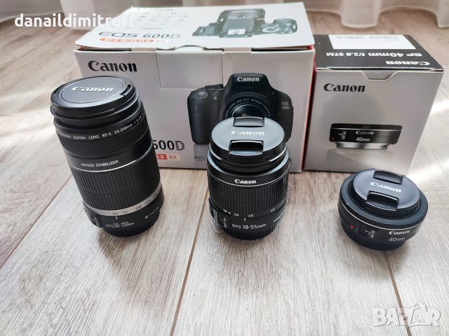 Фотопарат CANON EOS 600D + Обективи и аксесоари, снимка 4 - Фотоапарати - 40789170