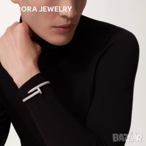 CARTIER Nail Juste un Clou Silver Large Paved Diamonds Гривна Пирон, снимка 11 - Гривни - 52843802