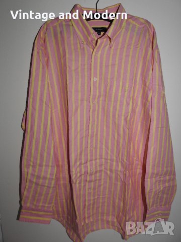 GANT Мъжка риза с дълъг ръкав (XL) раирана розова