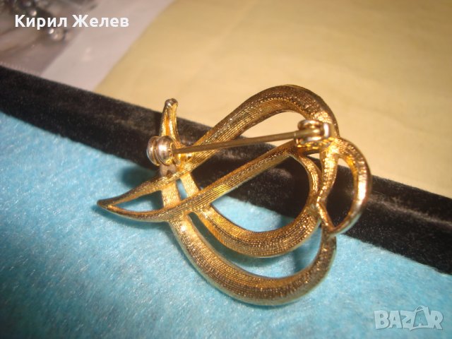 ПОЗЛАТЕНА ВИНТИДЖ СКЪПОЦЕННА КРАСИВА БРОШКА със ЗЕЛЕНИ БОХЕМСКИ КРИСТАЛЧЕТА 26554, снимка 5 - Други - 34793887