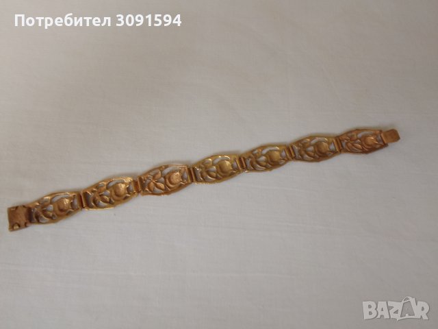 Стара гривна месинг мотиви на рози, снимка 6 - Антикварни и старинни предмети - 42046999